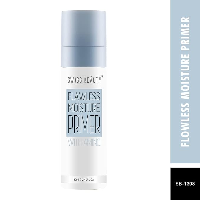 Swiss Beauty Flawless Moisture Primer with amino, Face Makeup, White, 80ml