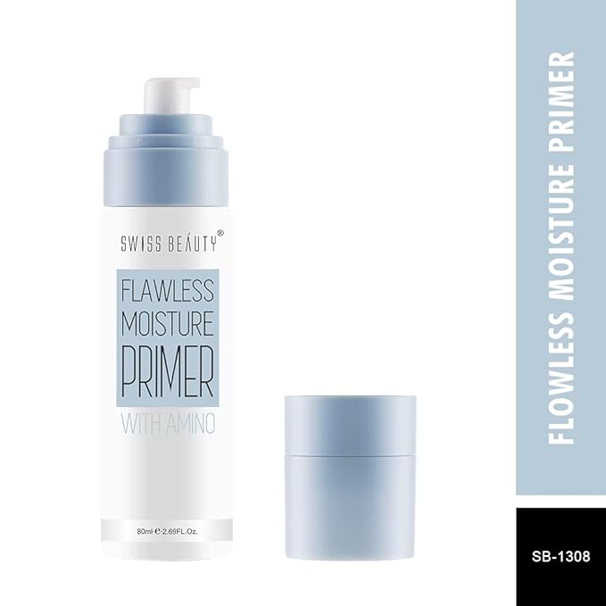 Swiss Beauty Flawless Moisture Primer with amino, Face Makeup, White, 80ml