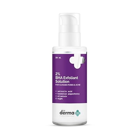 The Derma Co 2% BHA Exfoliant Solution with Salicylic Acid & Tasmanian Pepperberry For Clogged Pores & Acne - 50 ml