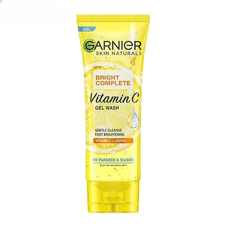 Garnier Facewash Gel, Gentle Cleanser, Fast Brightening, For Instant Brighter Skin, Bright Complete Vitamin C, 100g