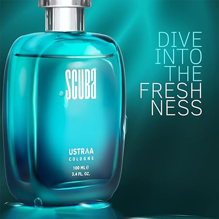 Ustraa Scuba Cologne - 100ml - Perfume for Men | With lively, spicy and deep aquatic notes