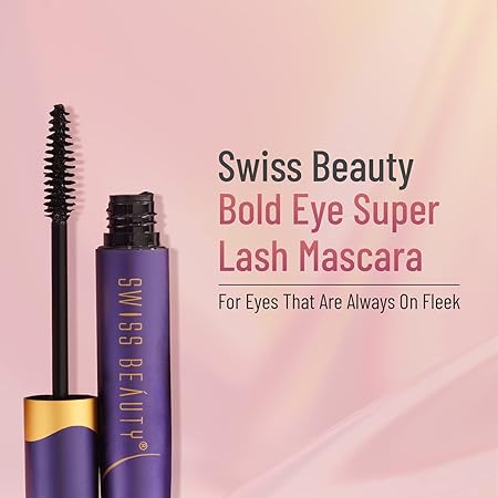 Swiss Beauty Bold Eye Super Lash Waterproof Mascara For Thicker Lashes| Black, 7.5Ml