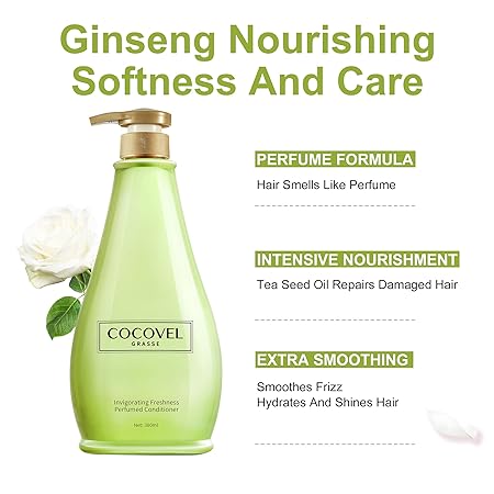 COCOVEL Invigorating Freshness Perfumed Conditioner with Natural Panax Moisturised Shiny Hair,380ML