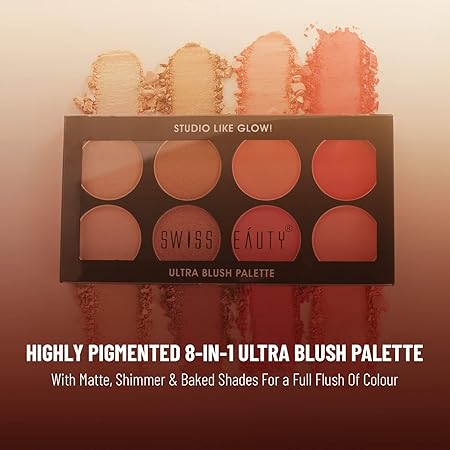 Swiss Beauty Ultra Blush Palette with highly blendable Shade-2, 16gm