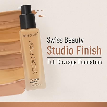 SWISS BEAUTY Matte Studio Finish Full Coverage Foundation Cream Shade- Medium Pale, 30Ml