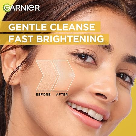 Garnier Facewash Gel, Gentle Cleanser, Fast Brightening, For Instant Brighter Skin, Bright Complete Vitamin C, 100g