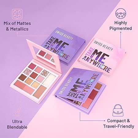 Swiss Beauty Take Me Anywhere Face and Eye Palette | Shade- Day Off, 12g