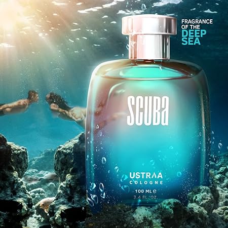 Ustraa Scuba Cologne - 100ml - Perfume for Men | With lively, spicy and deep aquatic notes