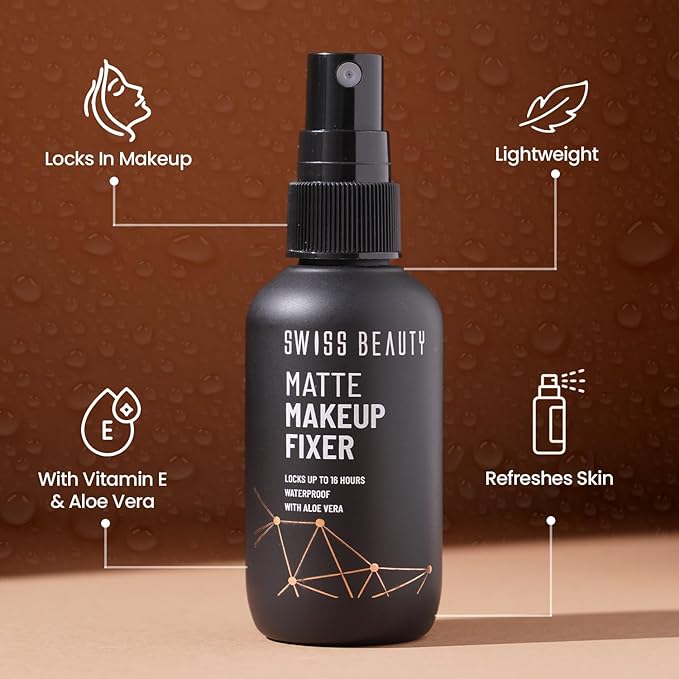 Swiss Beauty Matte Makeup Fixer | 16 Hours Matte Finish | With Vitamin E 70ml