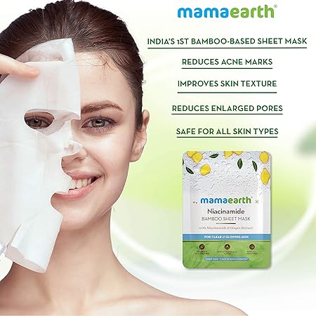 Mamaearth Niacinamide Bamboo sheet mask- pack of 2